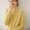 Women's Cashmere Half-High Neck Pullover Sweater - Solid Color, Loose Fit, Autumn/Winter Casual Knit Top