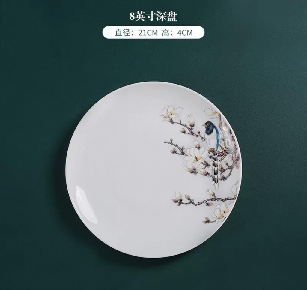 Bone China Luxury Dinnerware Sets Christmas Kitchen Gift Guests Porcelain Plates Set Wedding Party Dishes