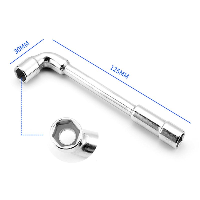 1Pc Silver L Type Pipe Perforation Elbow Mini Wrench Universal Double Head Hex Socket Metric Wrench Kit 6 Point 6-15MM