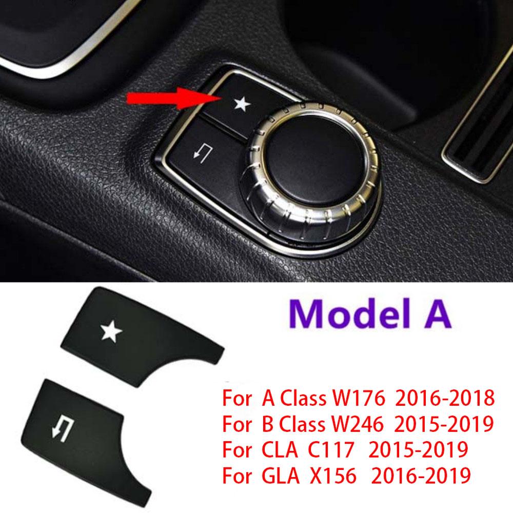 Multimediální funkční tlačítko konzole do auta, nálepka na krytku tlačítka pro Mercedes Benz ABCE Class CLA GLA GLK W204 W212 W176 W246 X204