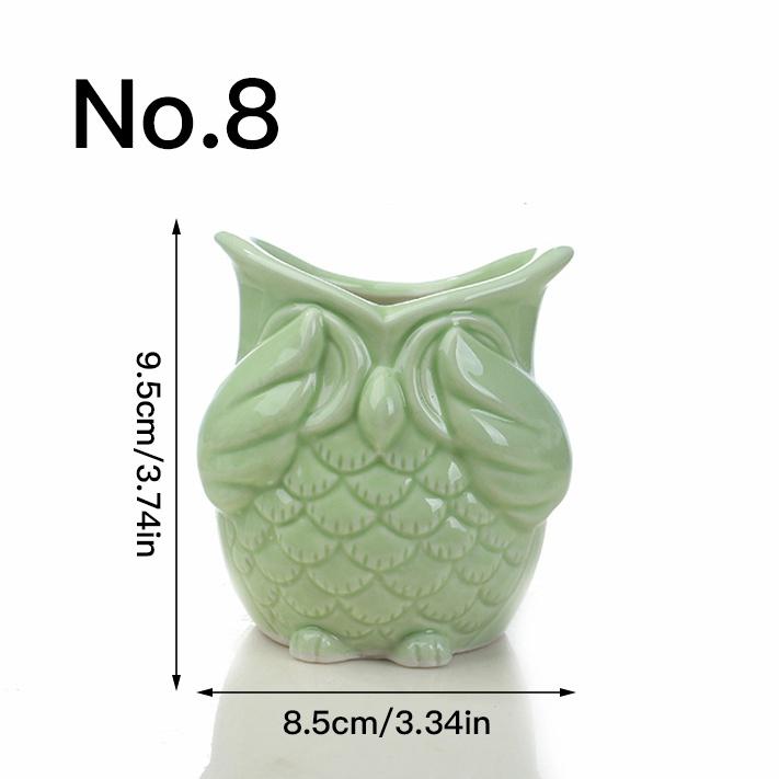 

Цветочный горшок с милой совой, горшок для суккулентов, комнатная керамическая ваза, домашний декор, украшение для сада, горшок для растений, горшок для кактуса No.8