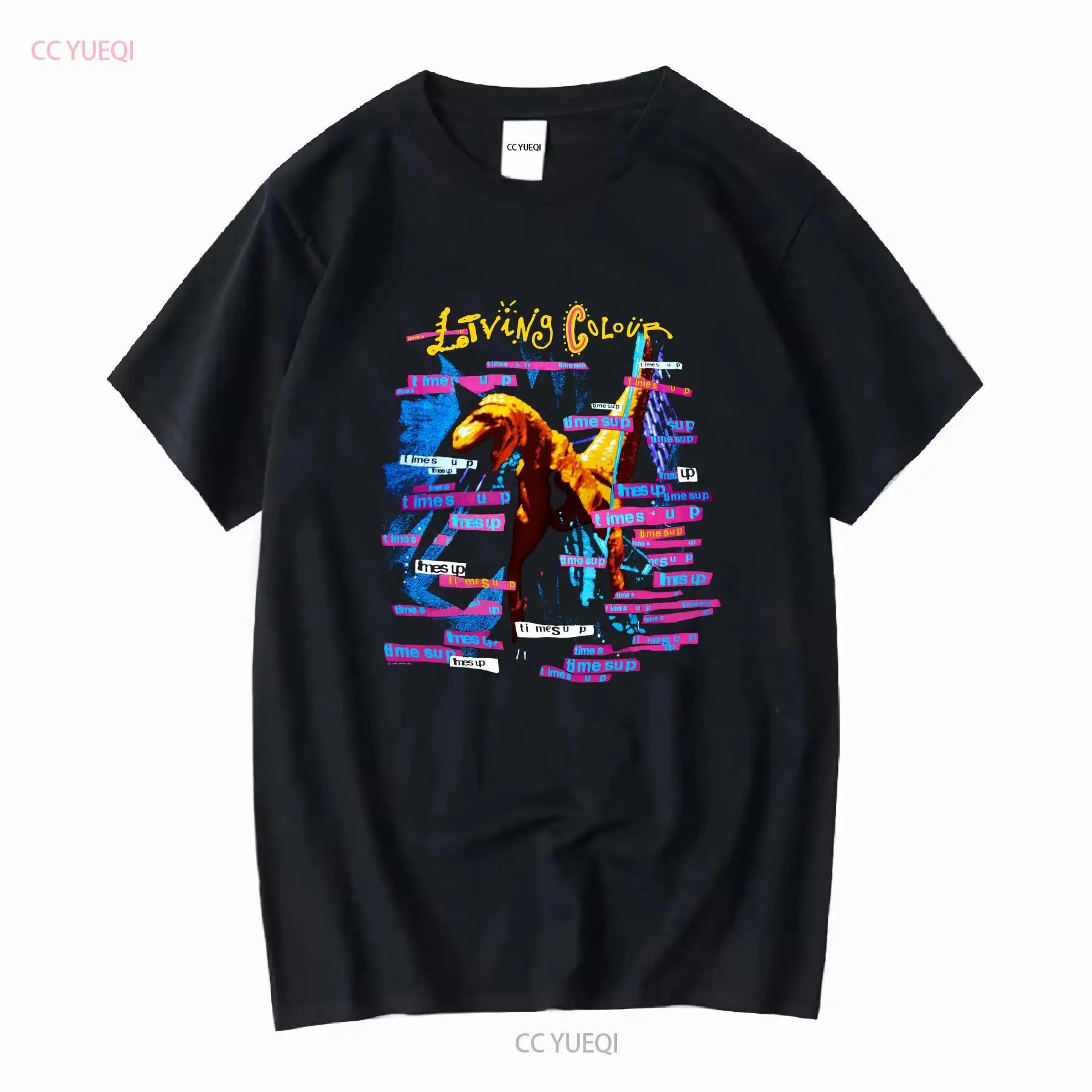 Vintage 1990 91 Living Colour Times Up Tour Band Black T Shirt S 4XL U1671 vintage Washed homme Unisex Breathable Soft graphic S разноцветный
