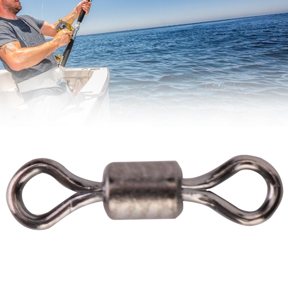 50pcs Stainless Steel Fishing Connector Pin Bearing Rolling Swivel Fish Accessories(#10)