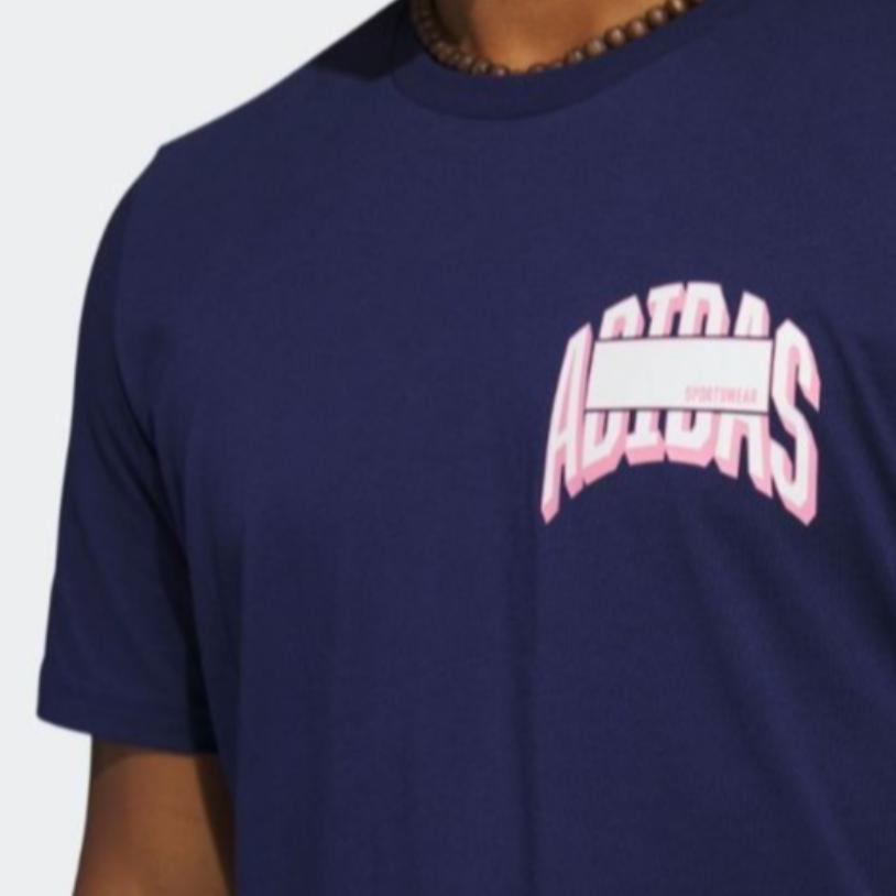 Adidas T Shirts Men's Dark Blue Crew Neck Moderate Straight Fit H54655