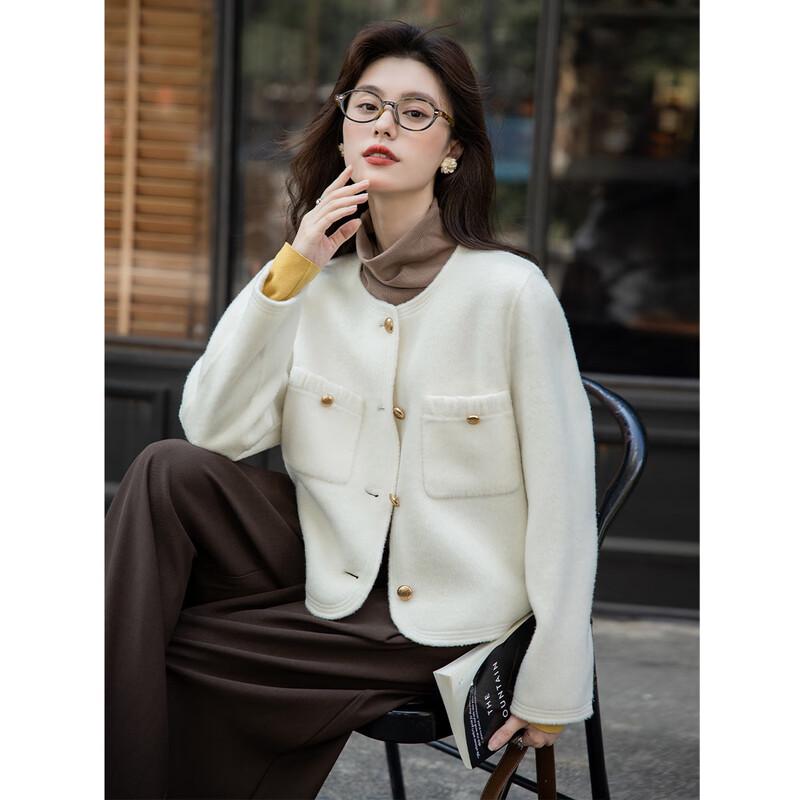 Women's Stylish Long-Sleeve Short Wool Coat