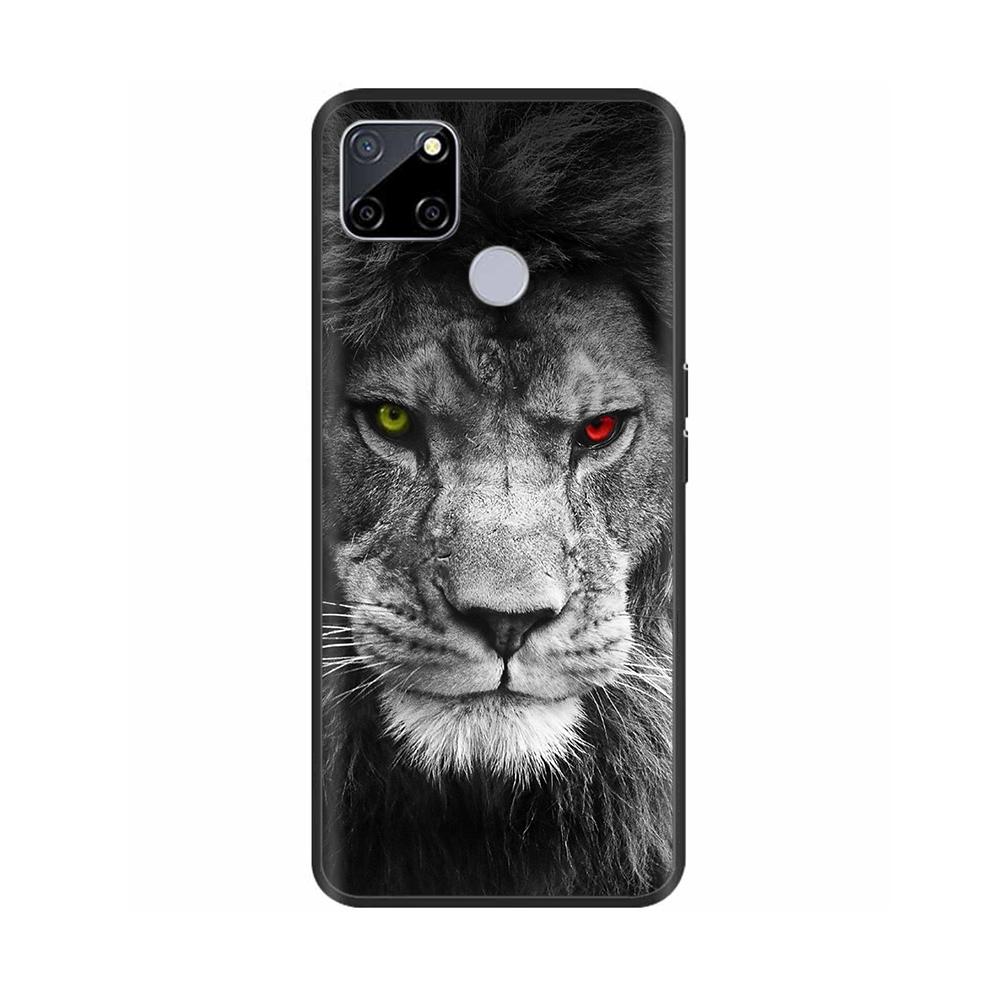 For Realme C25 Case C25s Soft Cute Cover for OPPO Realme C25Y C21Y Silicone Black TPU Phone Case For OPPO Realme C21 Flower Capa