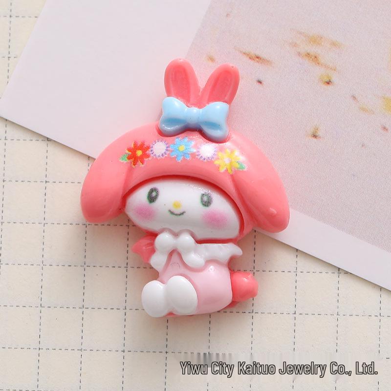 Glossy Cartoon Sanrio Resin Accessories for Phone Cases, Hair Clips, and Storage Boxes Approx. 2.5cm x 3.0cm