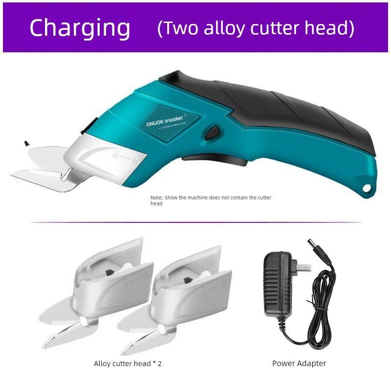 

Snooker Electric Clippers Cloth Cutting Clothing Tailor Leather Electric Scissors Handheld Cloth Scissors Small Cutting Cloth Cutting Machine 3.6V charging scissors + alloy cutter head 2