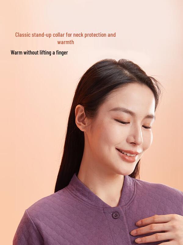 Hengyuanxiang Women's Antibacterial Air Cotton Warm Cardigan Set