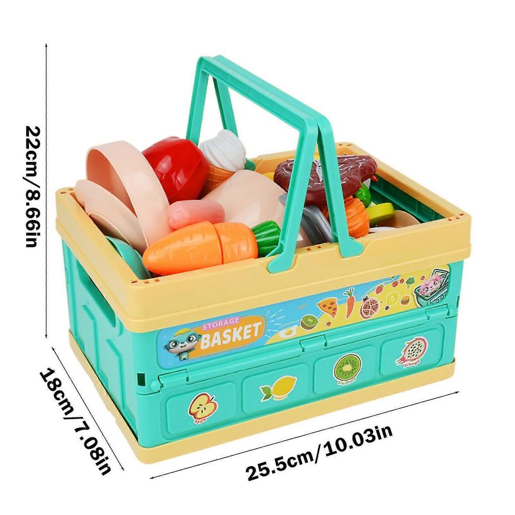 Pc Pretend Play Food Sets For Kids Kitchen Toy Food Cutting Fake Food Vegetables Play Kitchen Accessories Pretend Food Toys For Toddlers Boys Girls