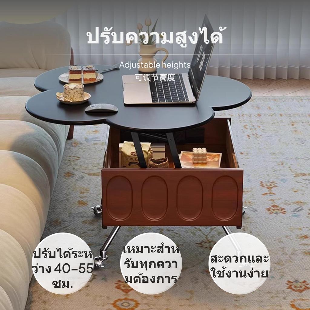 Mobile French Retro Lift Coffee Table Solid Wood Storage Furniture for Bedroom or Modern Living Spaces