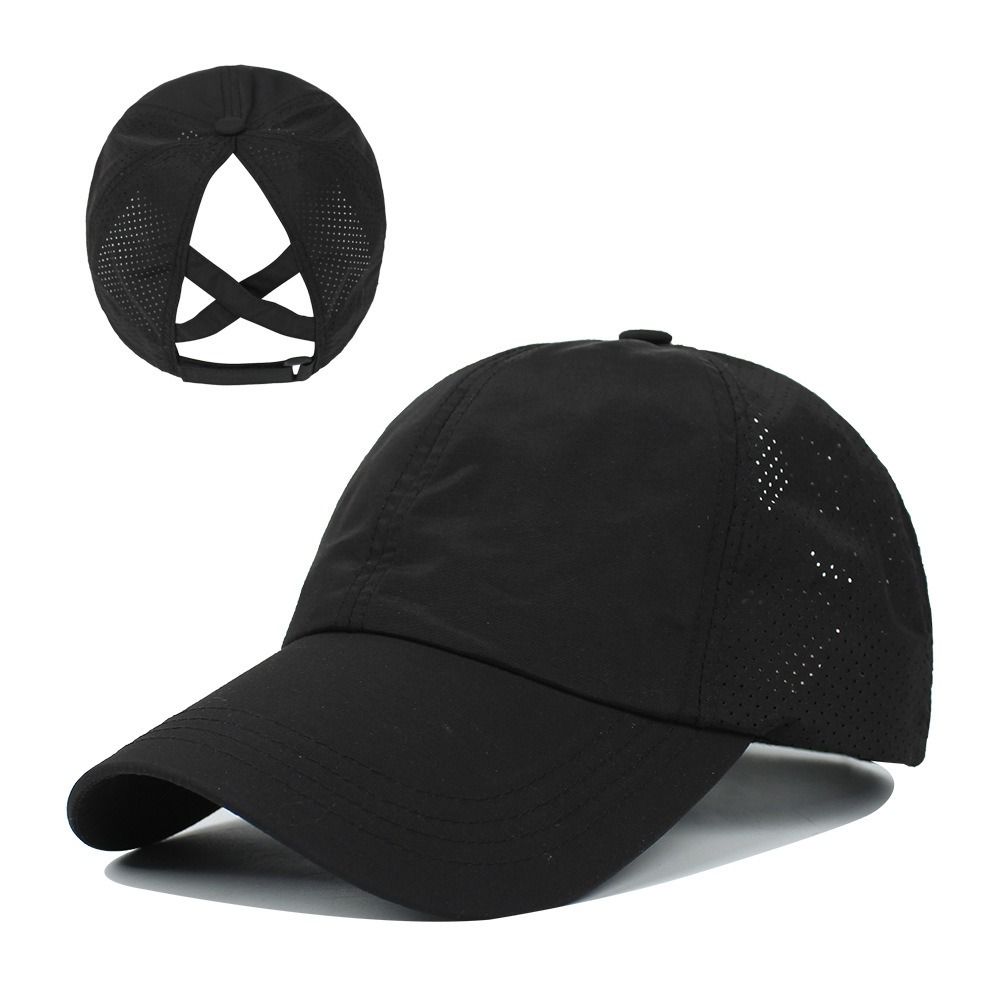 

Breathable Ponytail Baseball Cap Quick Dry Snapback Hat Simple Outdoor Sports Hat Women синій