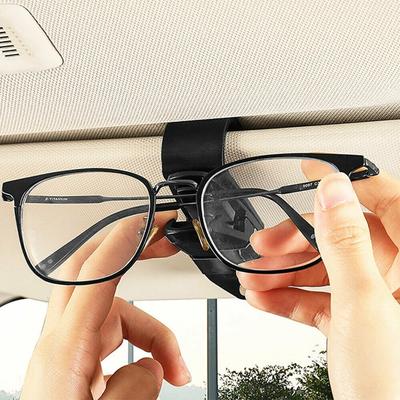 Étui à Lunettes de Voiture Universel Support à Lunettes Pare-Soleil de Voiture Pince à Lunettes de Soleil Carte Billet Support à Lunettes Accessoires Intérieurs Auto