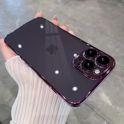 Luxury Plating Clear Phone Case For IPhone 15 14 11 12 13 14 Pro Max Mini XS X 15 Plus Silicone Soft TPU Cover