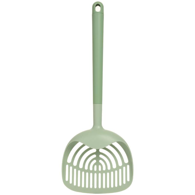 

Лопата для кошачьего туалета Лопата для кошачьего дерьма Артефакт Большая кошачья лопата с мелким отверстием и длинной ручкой Бентонитовая лопата для кошачьего туалета зелёный