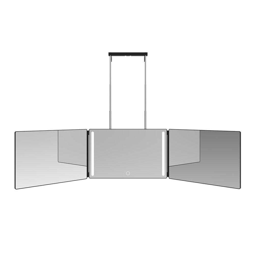 Trifold Mirror LED Makeup Mirror 3 Way Mirror for Self Hair Cutting Lightweight Portable Adjustable 