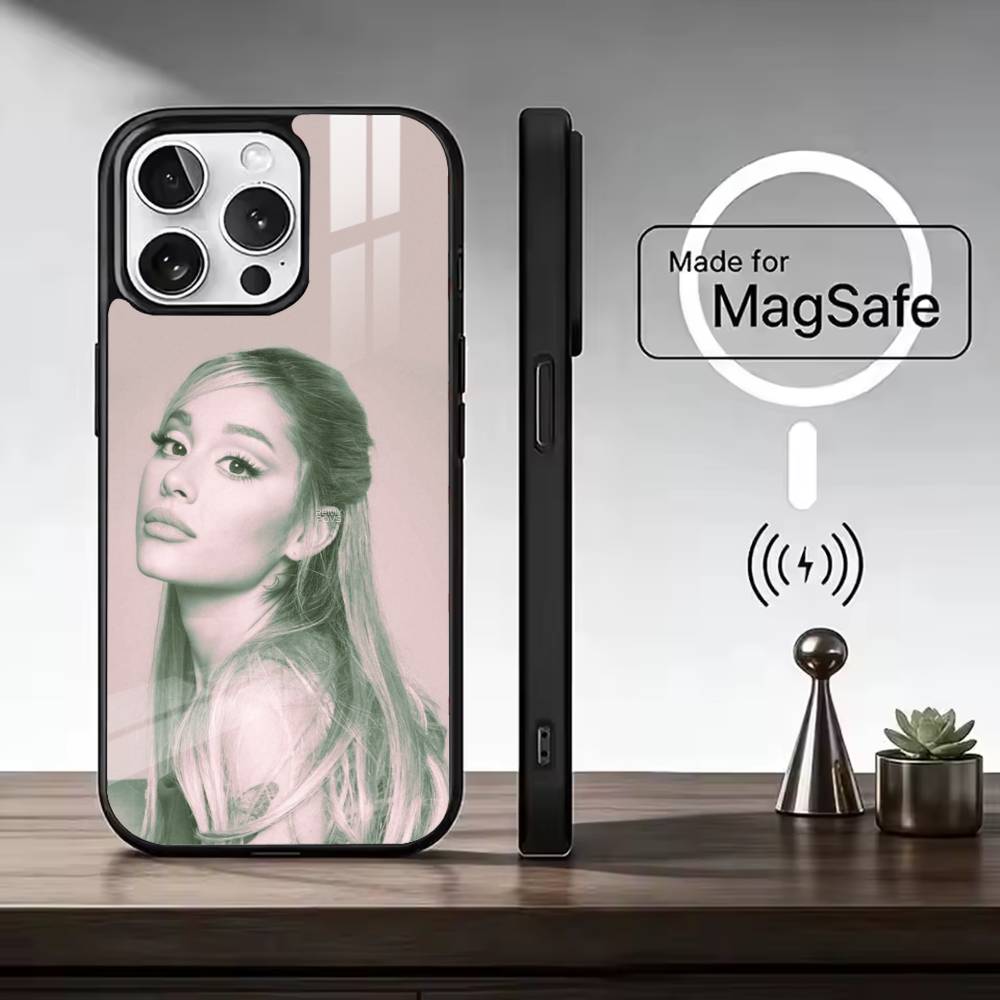 Singer A-Ariana Grande Phone Case For iPhone17,16,15,14,13,12,11 Plus,Pro Magnetic For Magsafe Wireless Charging