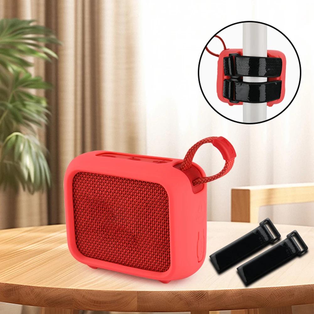Premium Silicone Case Travel Pouch with Mount Strap for JBL Go 4 Portable Speaker Shockproof and Durable Design