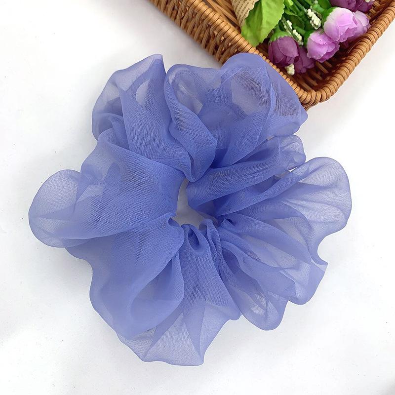 Super Bright Organza Large Intestine Ring Hair Band Girl Head Band Fashion Wide Edge Hair Accessories