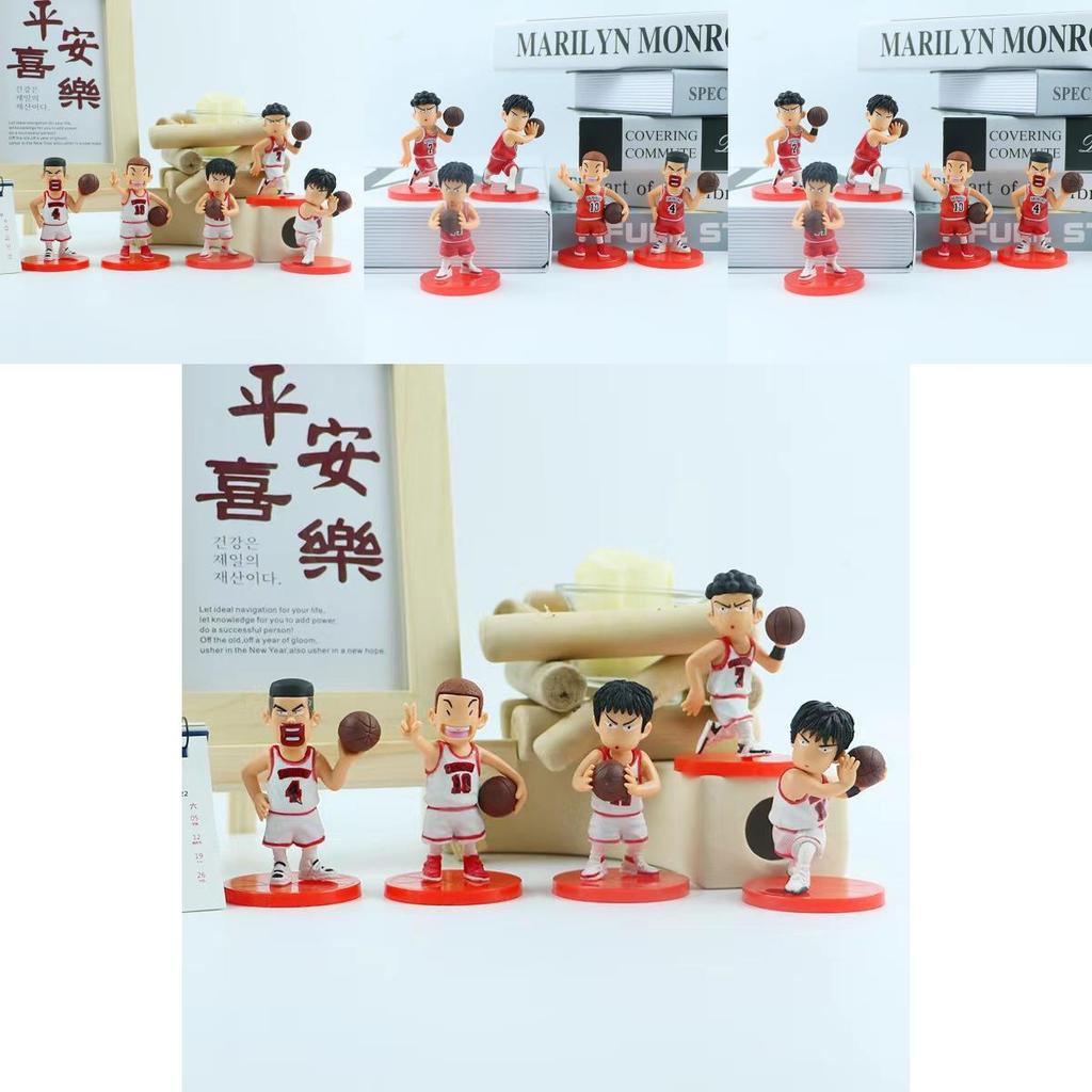 Dunk Slam Q Version Boys Pvc Figures White Red Outfit Basketball Decor Cake