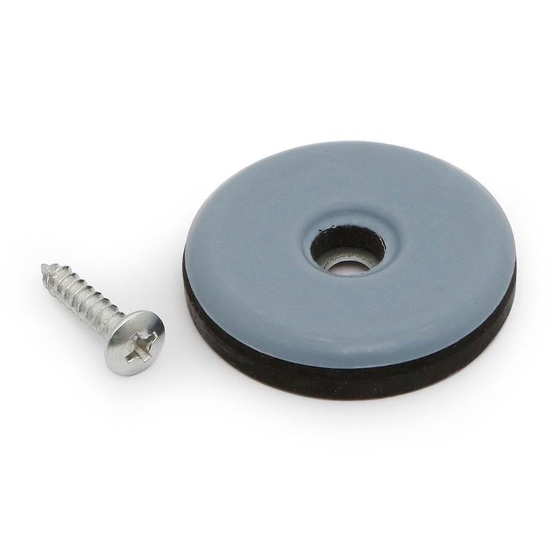 ALK FABRICACIÓN EUROPEA - DESLIZANTE CON BASE PTFE CON TORNILLO (CAJAS) ACABADO GRIS MODELO CRATE ø DIÁMETRO ø38