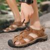 Sandals Men's Large Size Baotou Casual Beach Shoes 2025 Summer Leather Men's Outdoor Sports Cool Slippers Tide