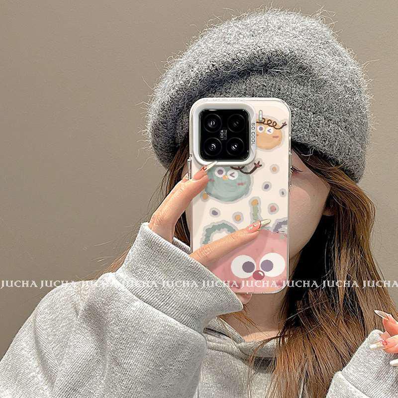 Xiaomi 17 Pro High-End Pink Little Monster Anti-Drop Phone Case