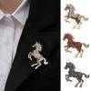 Luxury Zodiac Animal Lapel Pins Classic Metal Badge Pin Vintage Rhinestone Horse Brooches  Friends