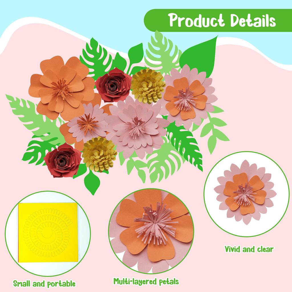 Kids' DIY Paper Flower Kit - Colorful Craft Materials For Birthday Decorations & Wall Art