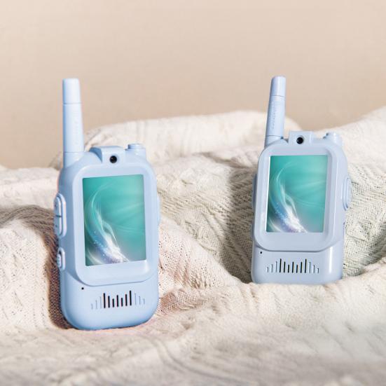 1 Set Kids Video Interphone Toy with Voice Changer Rechargeable Long Range Handheld Wireless Intercom Indoor Outdoor Boys Girls 2-Way Radio Toy