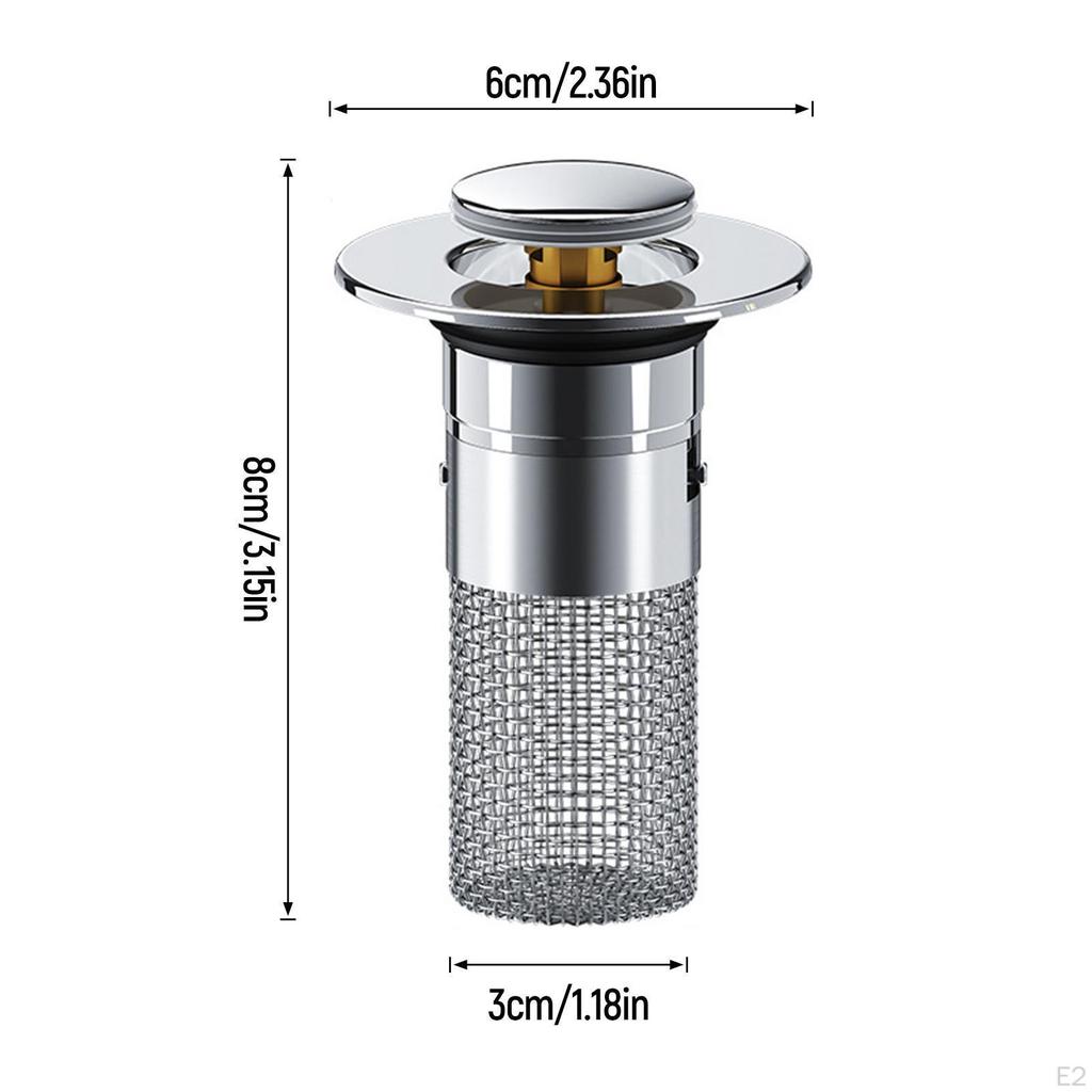 Bathroom Sink Bound Stopper, Push Type Basin Drain , Multipurpose for Restroom