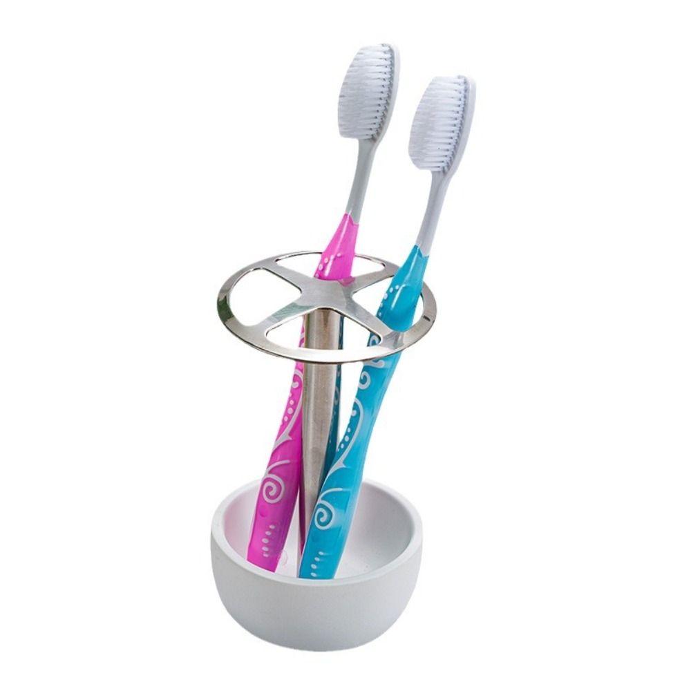 Hollow Out Design Toothbrush Holder Stainless Steel Cosmetic Brush Storage Rack Bathroom