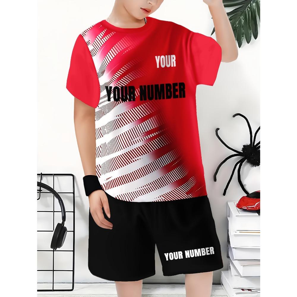 Boy s Cartoon Creative Fashion Digital Printed Short Sleeve Set 150