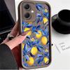 Blue Leaf Lemon Case for Xiaomi Redmi Note 14 13 12 Turbo 11S 4G 11 10 Pro Plus 9 14C 13C 12C 9C A2 A1 Soft Silicone Cover Funda