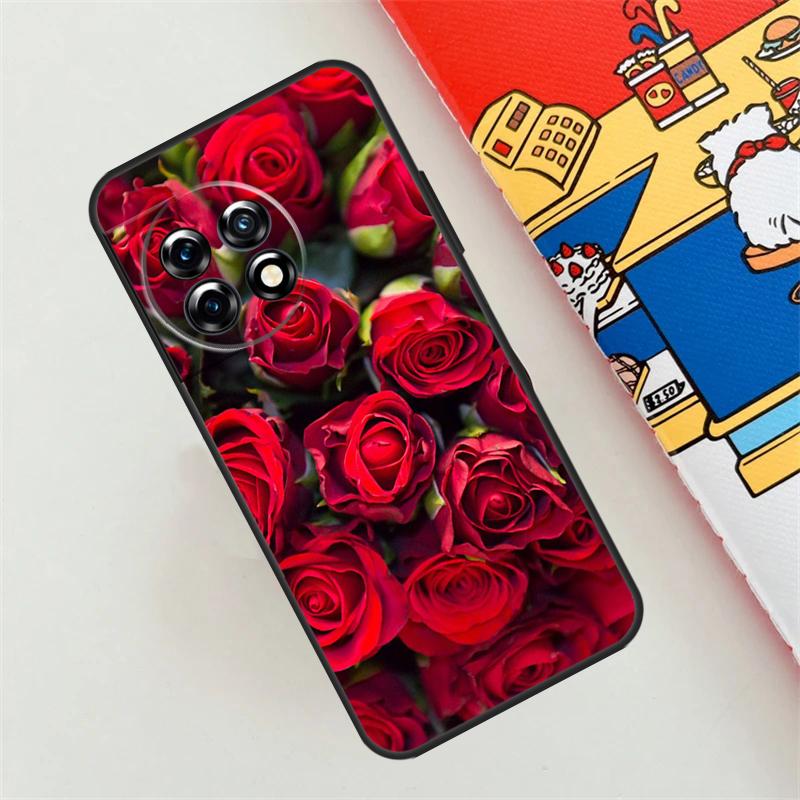 Red Rose Flower Case For OnePlus 10T 8T 12R 10R 9R 12 11 10 9 Pro Nord CE 4 2 Lite N10 N20 N30 Nord 3 Cover