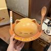 Cute Cat Instant Noodle Bowl with Lid, Ceramic Instant Noodle Bowl for Dormitory, High-value Housewarming Birthday Gift