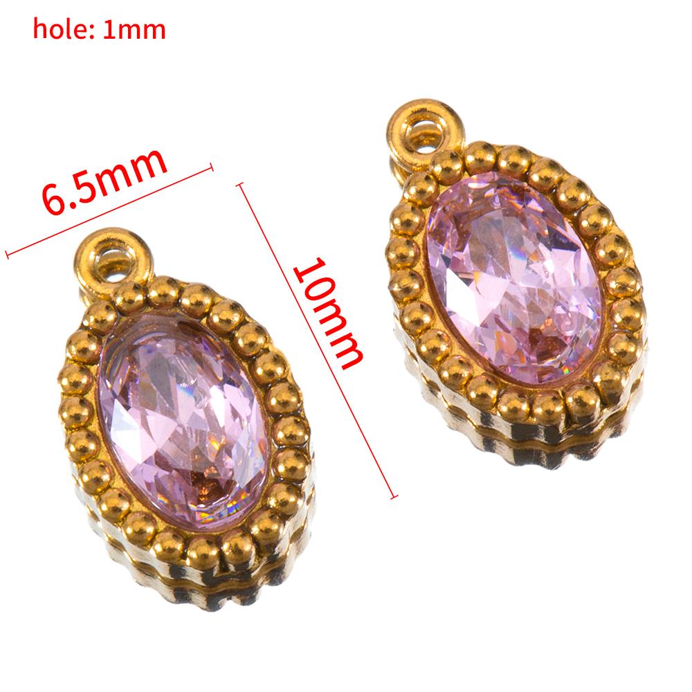 10pcs Shiny Crystal Waterdrop Charms Stainless Steel Colorful Oval Pendants for Necklace Earrings DIY Cloth Jewelry Making Bulk