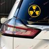 2X Yellow 4'' Radioactive Warning Nuclear Radiation Symbol Decal Sticker Car Vinyl Roundel Distressed