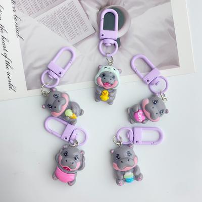 Llavero Adorable de Hipopótamo de Dibujos Animados: Colgante Lindo para Bolsos y Regalos