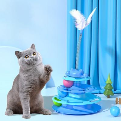 Physical Exerciser Kitten Toys 3 Layer Pet Plaything Fun Puzzle Game Cat Toy Tower  Multi-Cat
