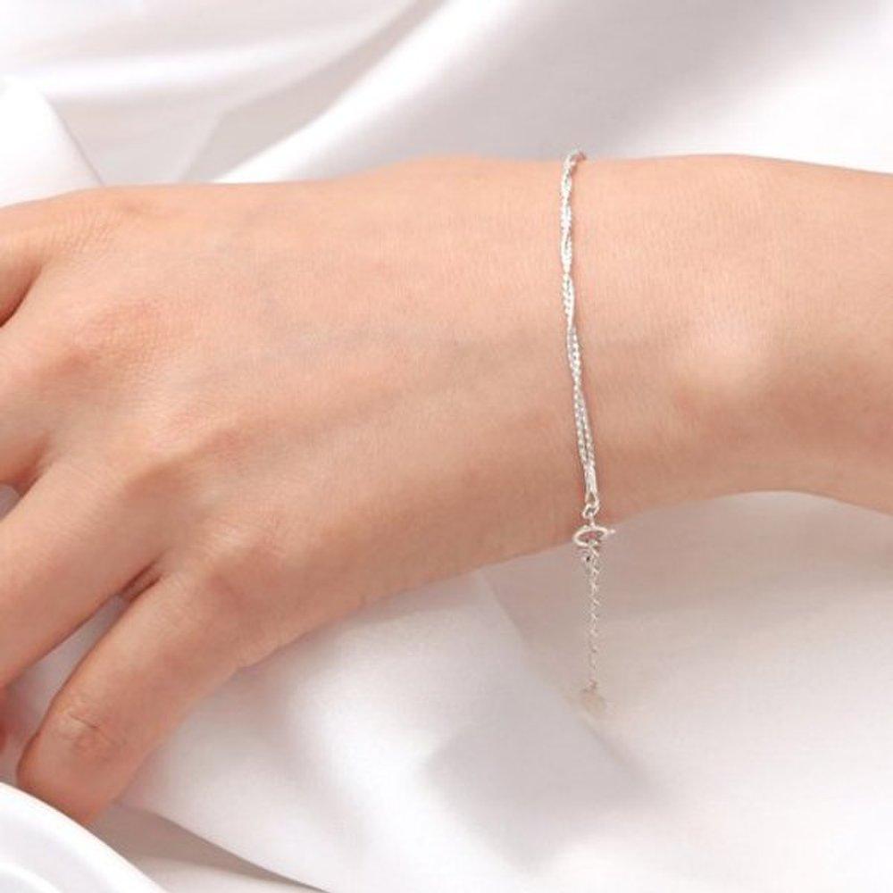 Twisted Knot 92.5 Silver Double Chain Silver Bracelet