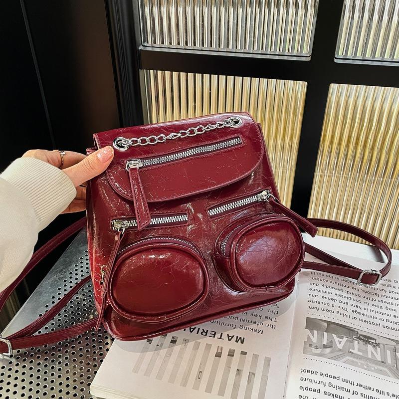 

Today s popular niche women s backpack new versatile mini backpack fashion travel small schoolbag бордовий