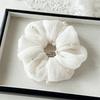 Pleated Texture Pearl Inlaid Large Hair Scrunchies Elegant White Pink Black Elastic Headbands Wedding Guest Hair Decor