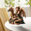 Enchanting Dragon & Elf Acrylic Mini Figurine: Waterproof & Wear-resistant Desk Ornament
