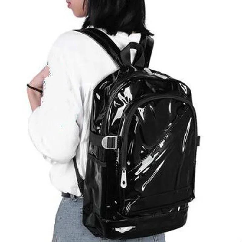 Korean Version of Women's Spring and Summer Plastic Candy Color Transparent PVC Backpack with Jelly for Both Shoulders Wholesale