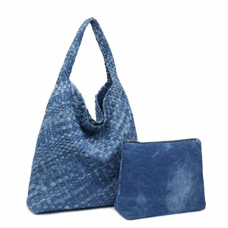 Yijinyuan Denim Large-capacity Tote Bag Women High-quality Hand-woven Mother-child Niche