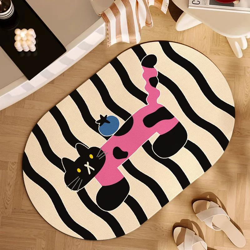 Diatom Mud Floor Mat, Bathroom Water Absorbing and Oil Absorbing Foot Mat, Bathroom Quick Drying and Anti Slip Mat