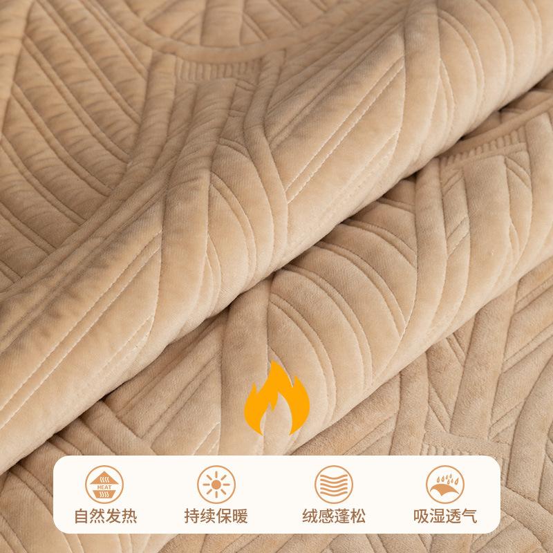Milk Fleece Sofa Cushion Winter Non-Slip Plush Seat Cushion Simple Modern Living Room Full Cover Cloth Towel Winter Cross-Border