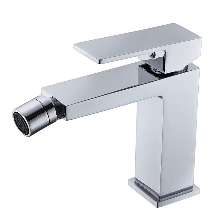 Modern Single-Hole Deck Mounted Brass Bathroom Sink Faucet with Ceramic Valve Brushed Finish Single-Handle Bidet Faucet (as the picture,Brass)