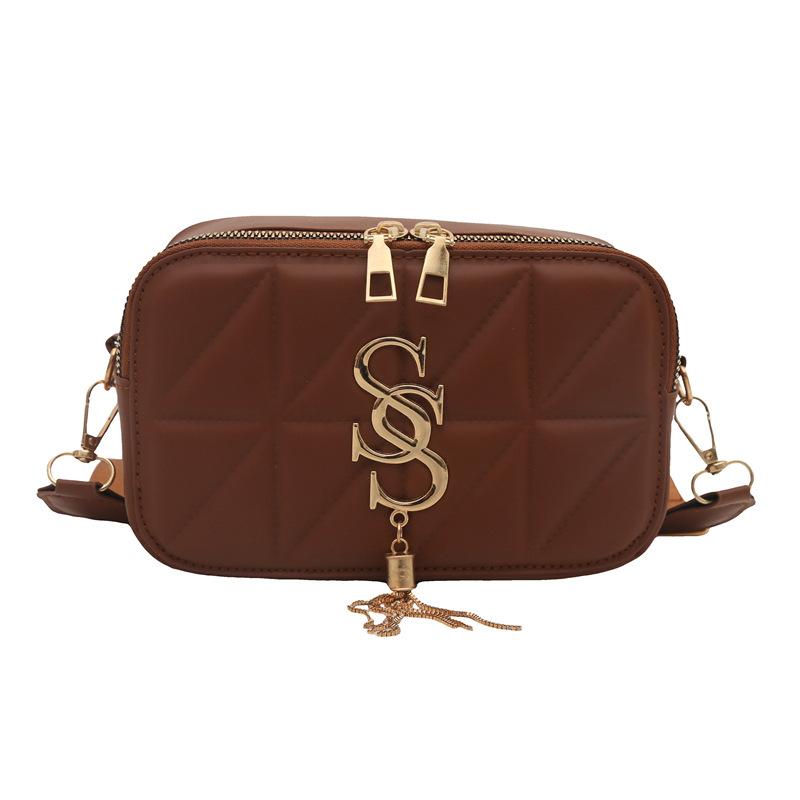 Fashion Small Square Bag Versatile Shoulder Bag Foreign Style Texture Pu Women'S Bag Foreign Gas Pressure Shell Hardware Messenger Bag